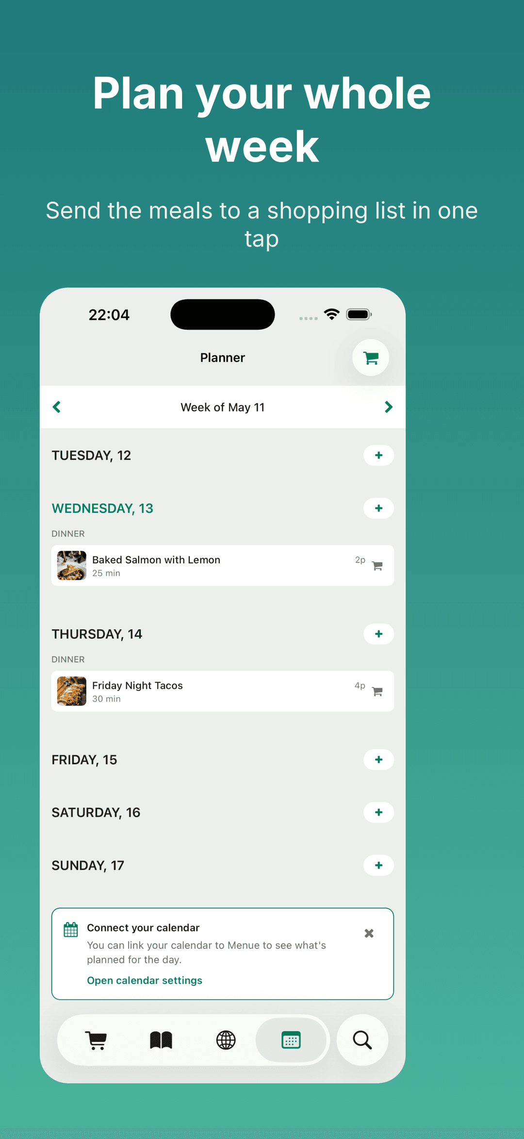 Weekly meal planner