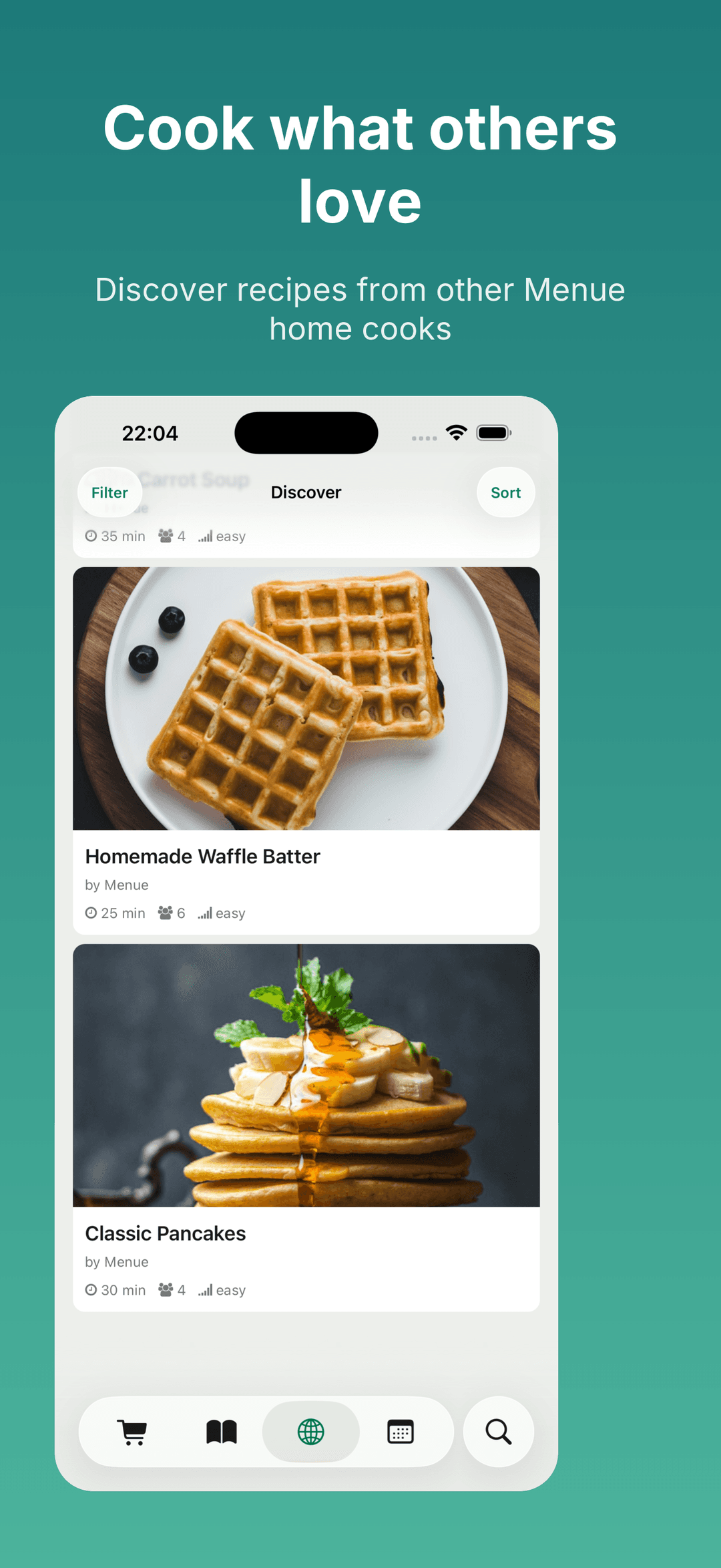 Discover recipes from other Menue home cooks